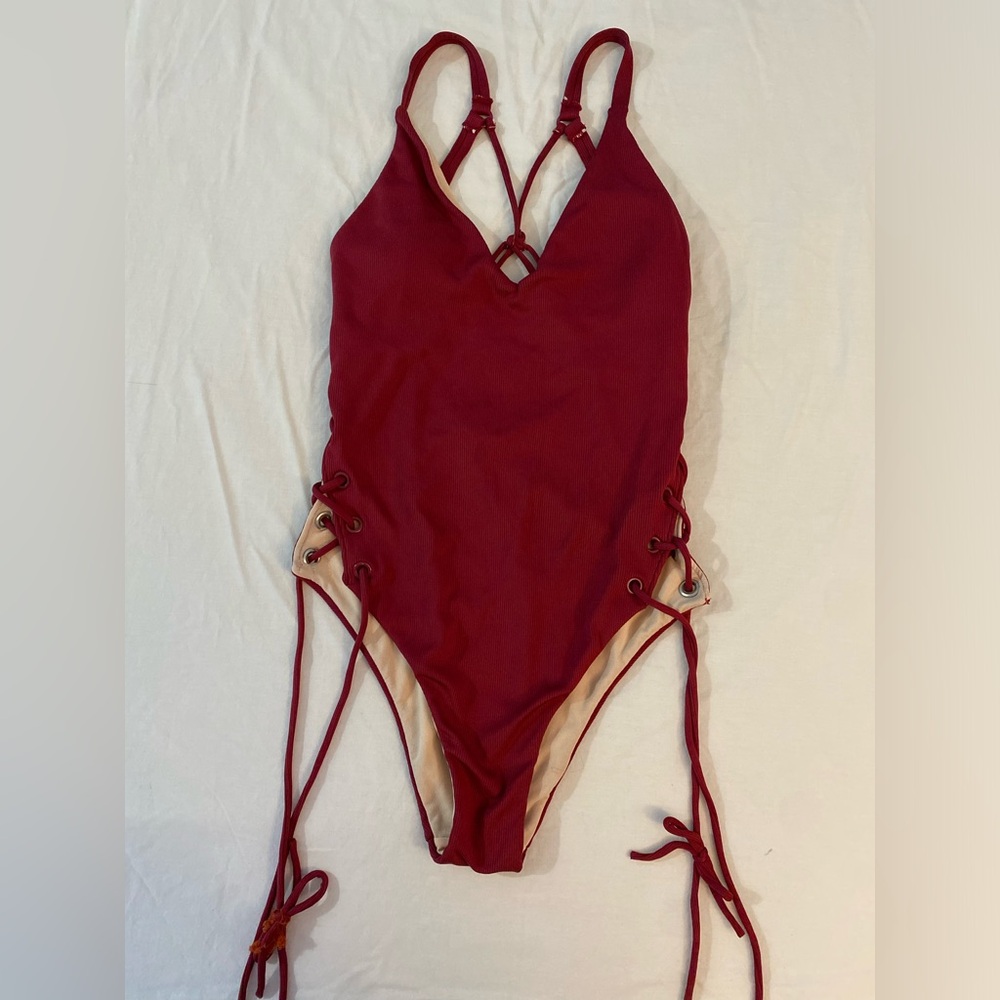 Red One Piece Bathing Suit